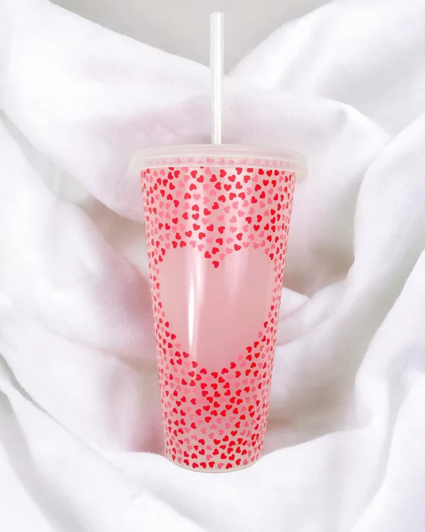 24oz Clear Heart Cup